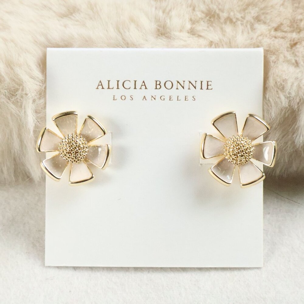 Alicia Bonnie Eden Gold Floral Stud Earrings